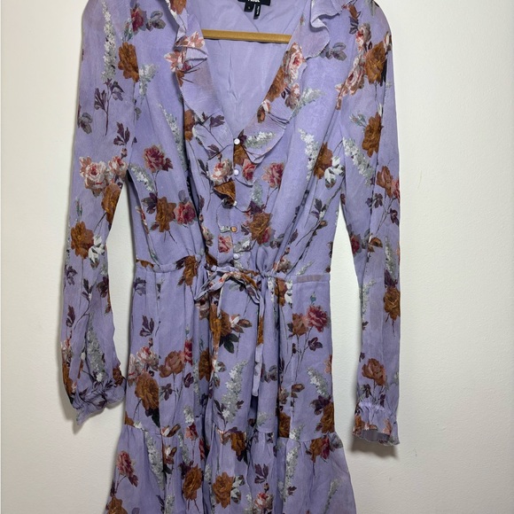 Paige lilac ruffle tie front desk silk size small 153 - Picture 2 of 5